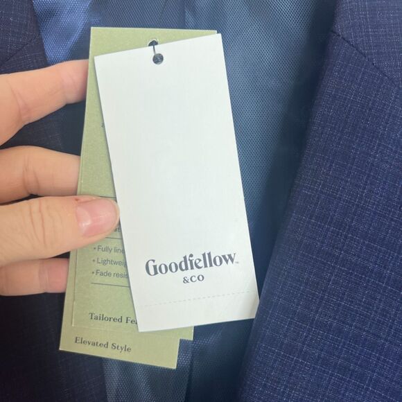 Goodfellow & Co NWT Wool Blend Navy Voyage Sports Coat Blazer Size 46S - Picture 10 of 13